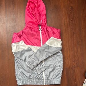 Pink and Gray Colorblock Windbreaker